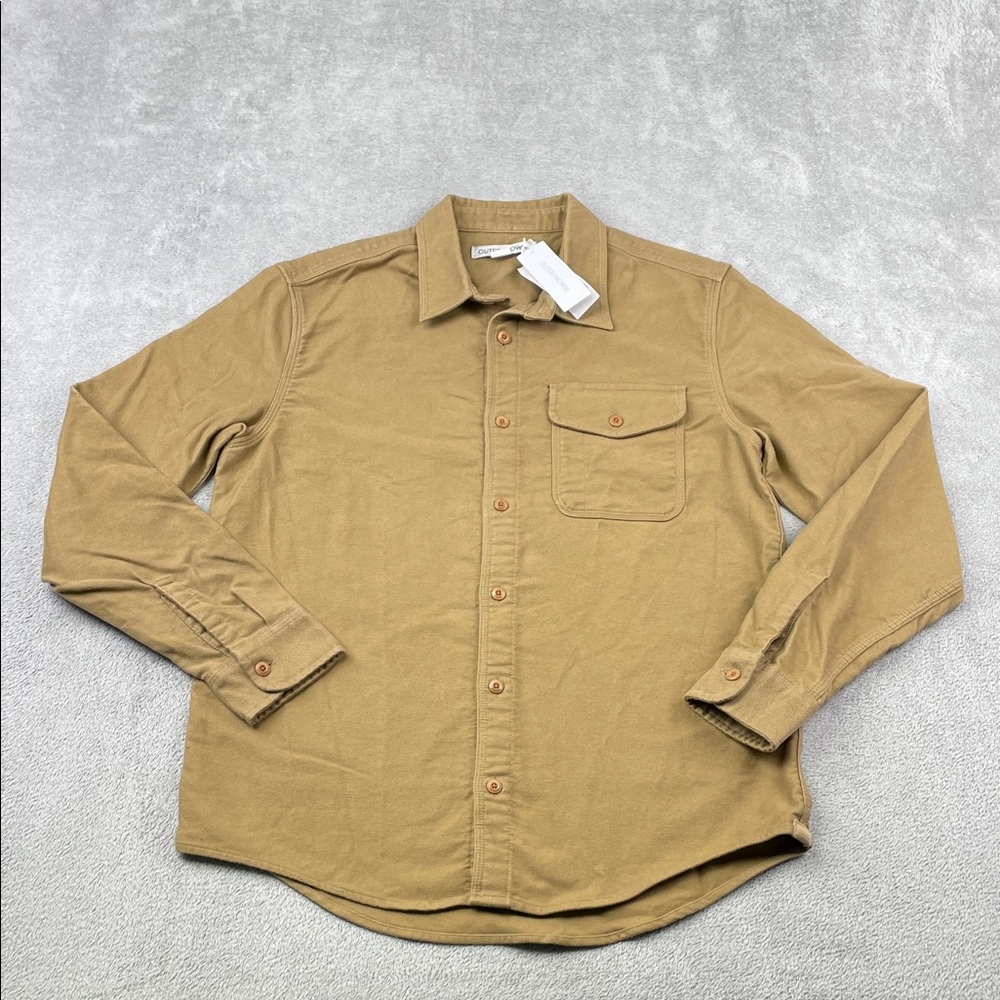 NEW Outerknown S 100% Organic Cotton Chroma Blanket Shirt Men's Tan Shirt